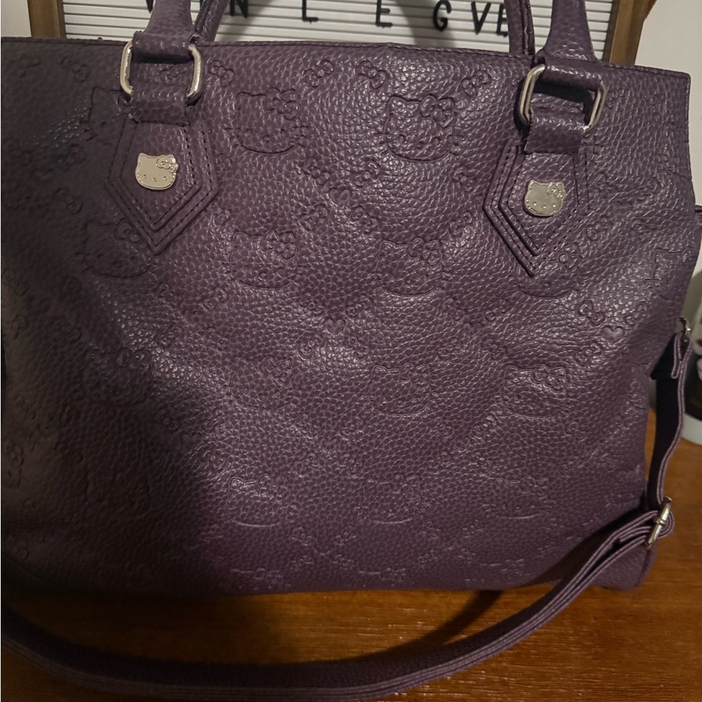 💜 Hello Kitty x Loungefly Embossed Purple Leather Tote Bag - Picture 6 of 16